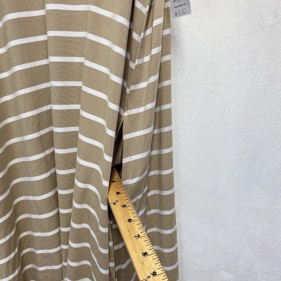 Time and Tru Sleeveless Knit Dress Women XXL (20) Beige Stripes Side Pockets New - Picture 9 of 13